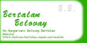 bertalan belovay business card